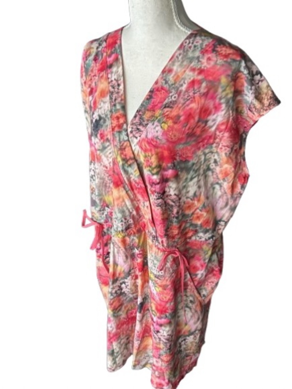 ATHLETA Romper Marlow Tie Waist Floral Active Athleisure Shorts One Piece   LG